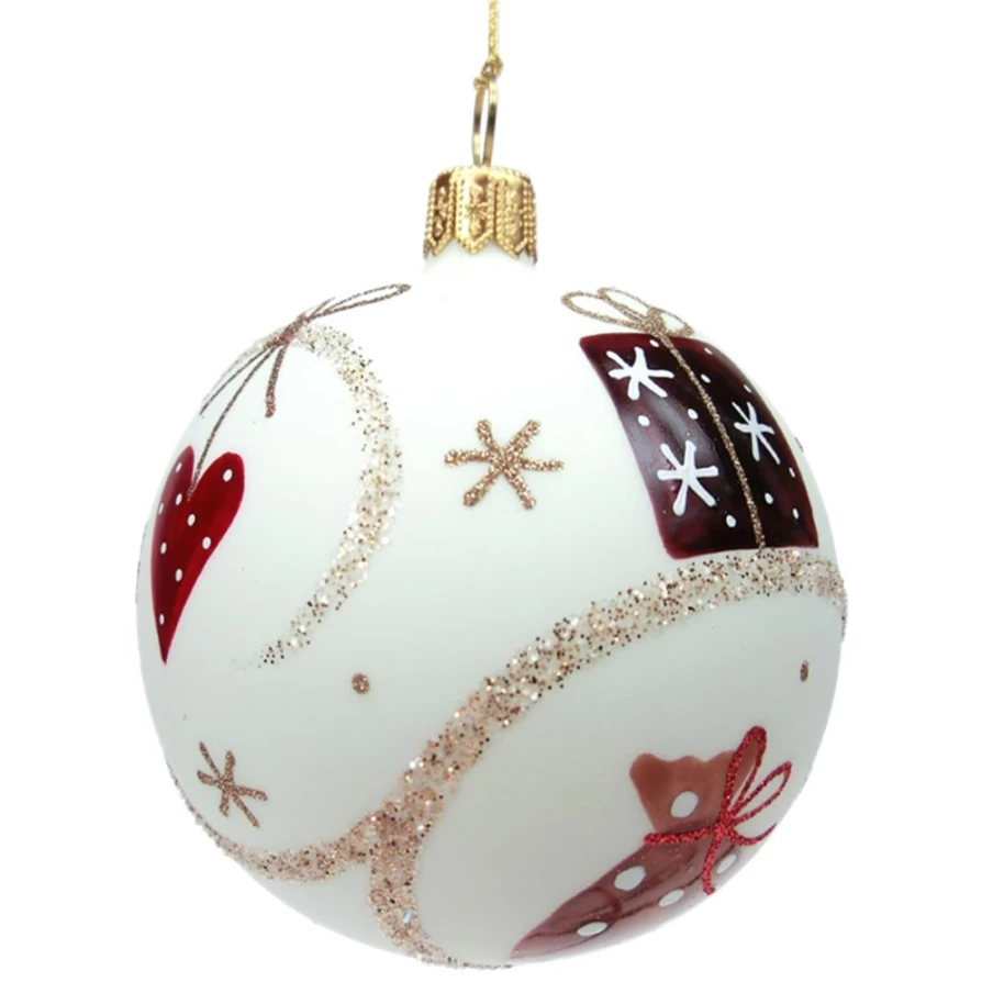 "Käthe Wohlfahrt Christmas Glass Cream Jar - 7cm White Matte with Festive Motifs"