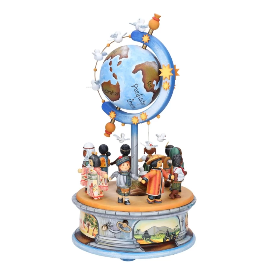 Kindertraum Children Of The World Musical Box - Handcrafted Wooden Music Box For Kids